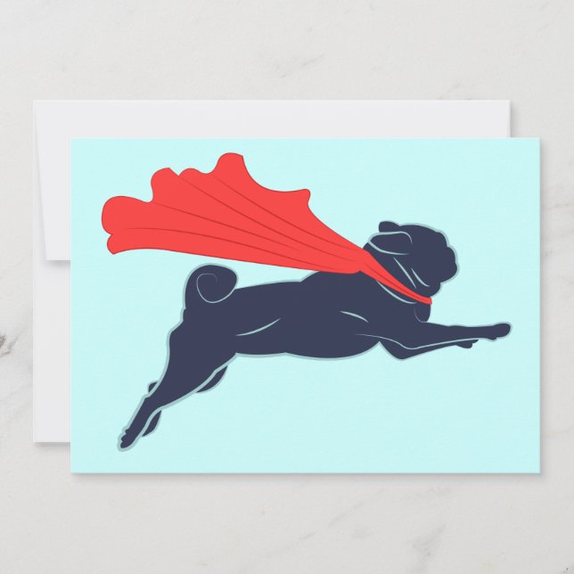 Einladungen für Super Mops (Vorderseite)