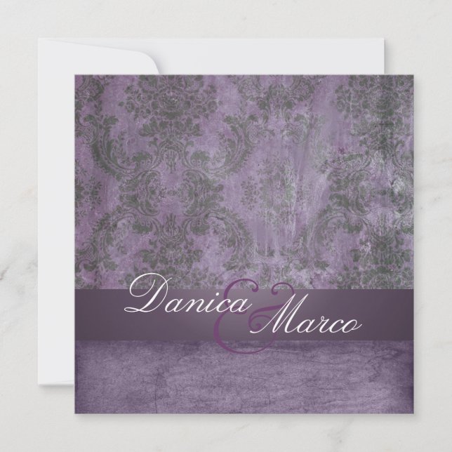 Einladungen für Vintage Damaskus-Hochzeiten (Vorderseite)