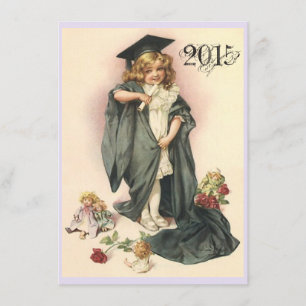 Einladungen für Vintage Graduierungsparty Rose Dol