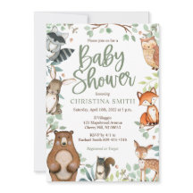 Einladungen für Woodland Animals Baby Dusche