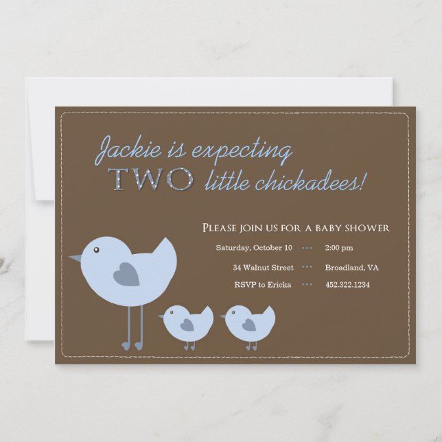 Einladungen für zwei Baby Boys Baby Shower (Vorderseite)