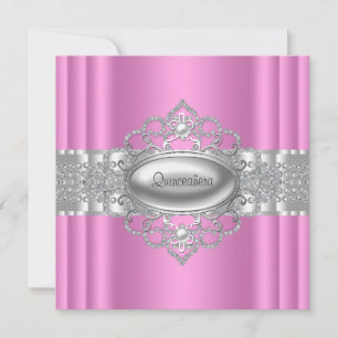 Einladungen in Rosa und Weiß Quinceanera