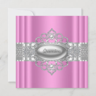 Einladungen in Rosa und Weiß Quinceanera
