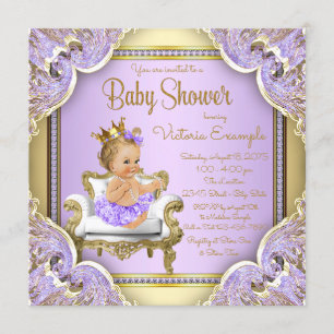 Einladungen Lavendel-Goldprinzessin-Babyparty