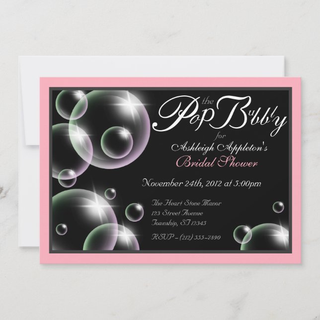 Einladungen "Pop the Bubbly" (Vorderseite)