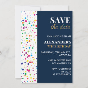 Einladungen Save the Date Confetti zum 7.