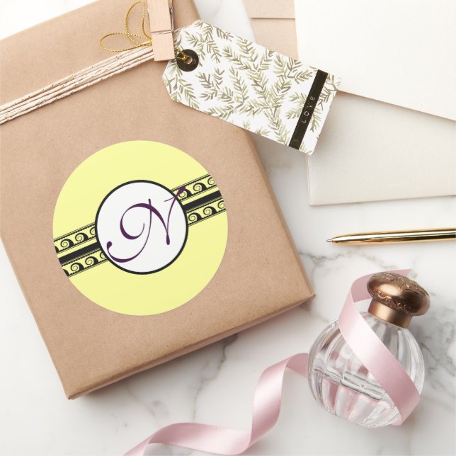 Einladungen und Geschenke für Monogram-Hochzeiten Runder Aufkleber (Schenken)