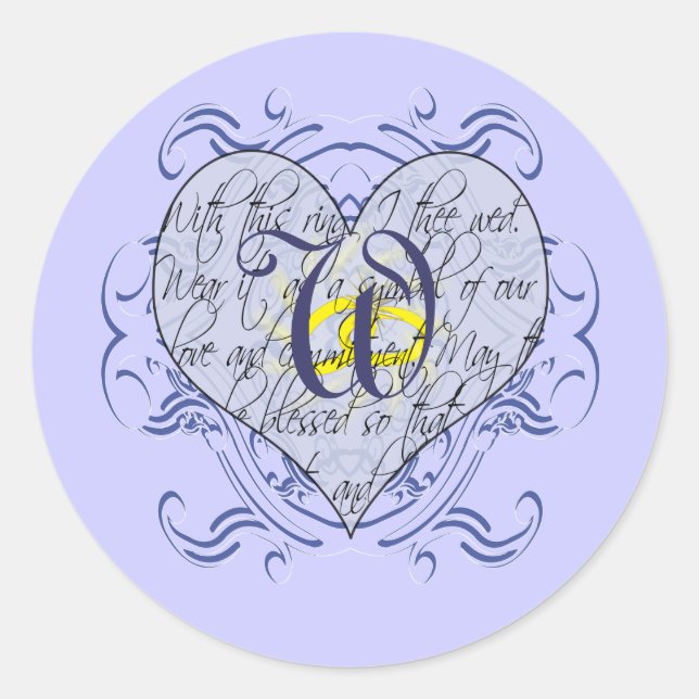 Einladungen und Geschenke für Monogram-Hochzeiten Runder Aufkleber (Vorderseite)