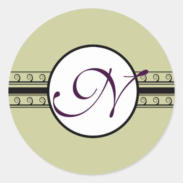 Einladungen und Geschenke für Monogram-Hochzeiten Runder Aufkleber (Vorderseite)