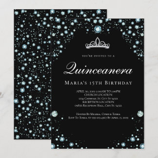 Einladungen von Black and Diamond Quinceanera