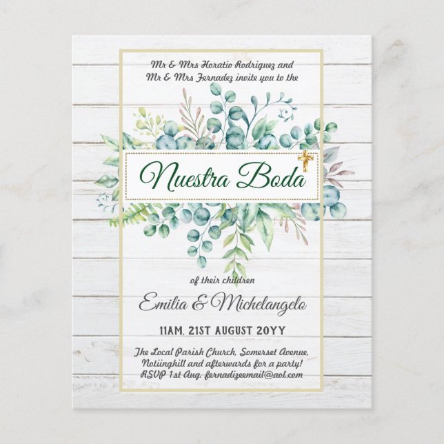 Einladungen von Boda, Spanische Hochzeitgemeinde Flyer (Vorne)