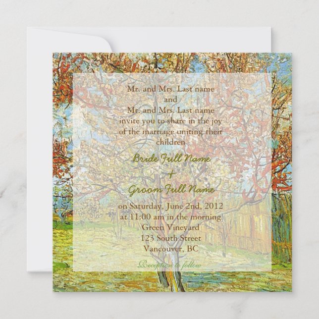 Einladungen von Eltern von Braut und Bräutigam zu  (Vorderseite)