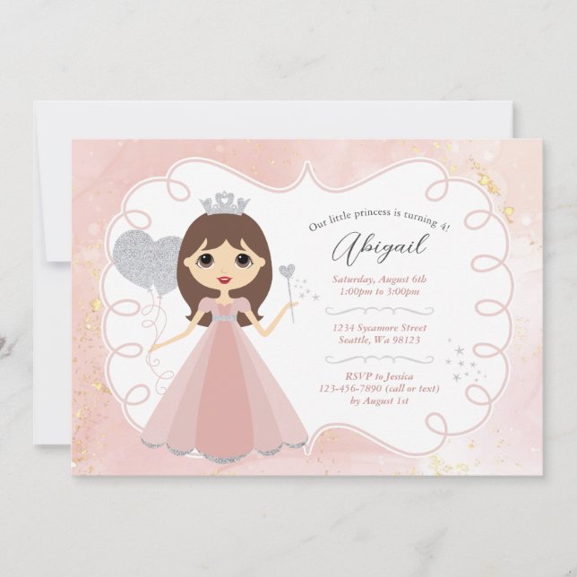 Einladungen von Mädchen zum Geburtstag (Vorderseite)