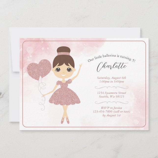 Einladungen von Mädchen zum Geburtstag (Vorderseite)