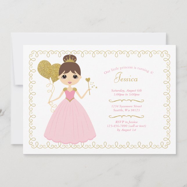 Einladungen von Mädchen zum Geburtstag (Vorderseite)