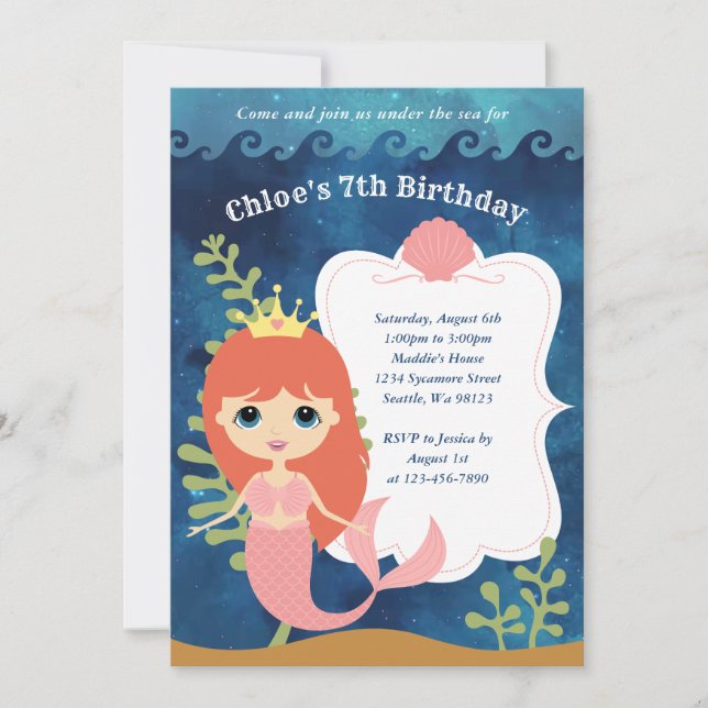 Einladungen von Mädchen zum Geburtstag (Vorderseite)