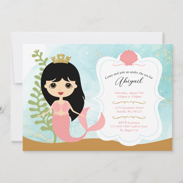 Einladungen von Mädchen zum Geburtstag (Vorderseite)