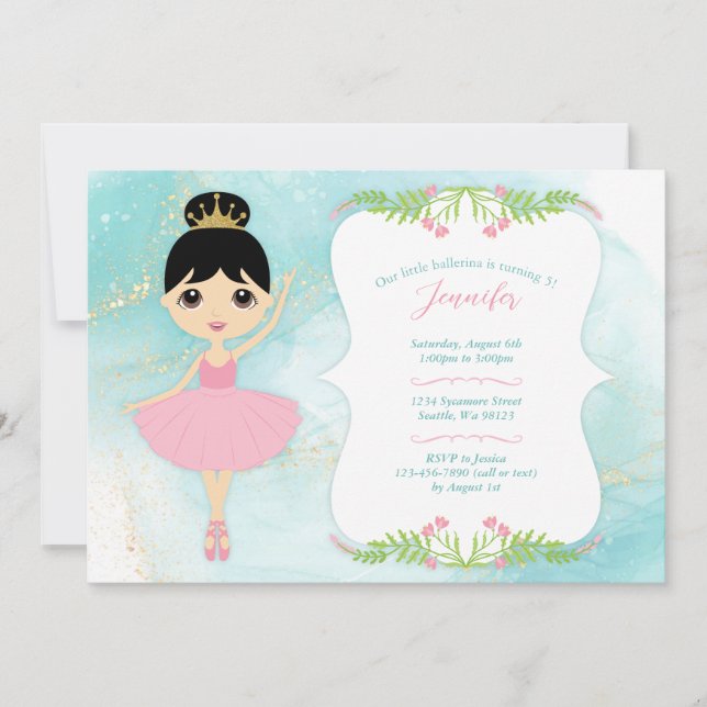 Einladungen von Mädchen zum Geburtstag (Vorderseite)