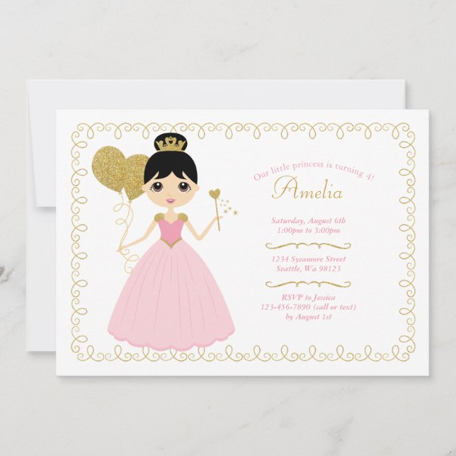 Einladungen von Mädchen zum Geburtstag (Vorderseite)