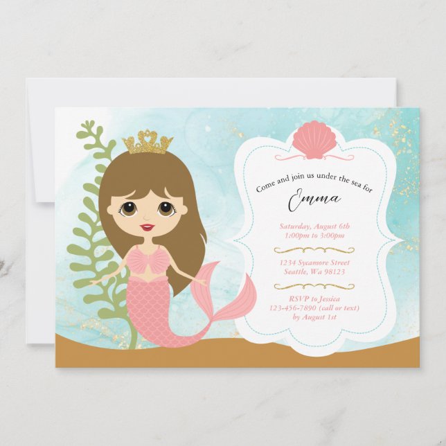 Einladungen von Mädchen zum Geburtstag (Vorderseite)