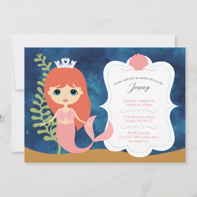 Einladungen von Mädchen zum Geburtstag (Vorderseite)