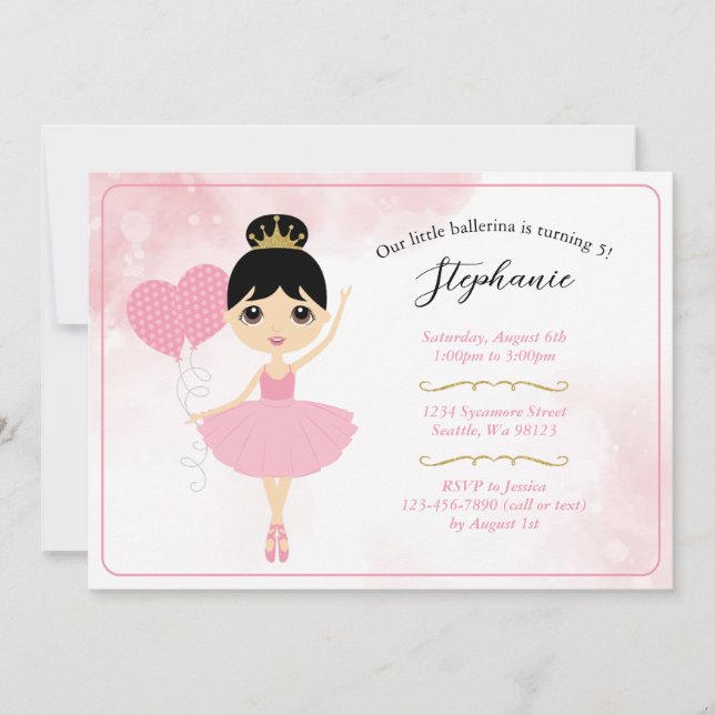 Einladungen von Mädchen zum Geburtstag (Vorderseite)