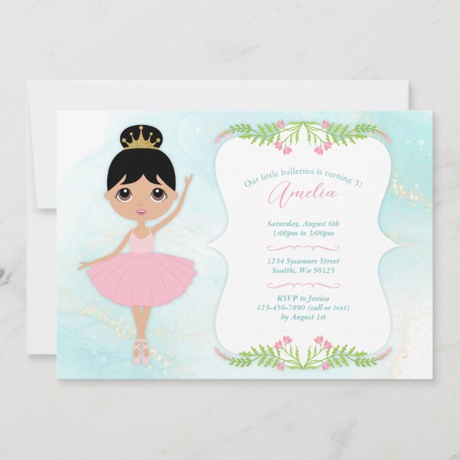 Einladungen von Mädchen zum Geburtstag (Vorderseite)