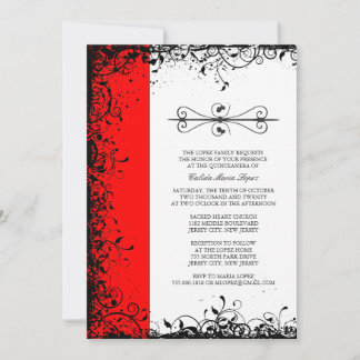 Einladungen von Red Quinceanera