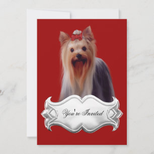 Einladungen Yorkshire Terrier Welpen Hunde Rot