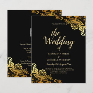 Einladungen zu Black Gold Lace Hochzeiten