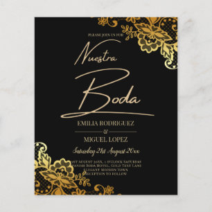 Einladungen zu Black Gold Lace Hochzeiten
