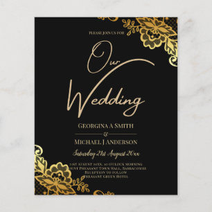 Einladungen zu Black Gold Lace Hochzeiten