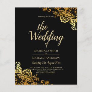Einladungen zu Black Gold Lace Hochzeiten Flyer