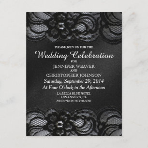 Einladungen zu Black Lace und Satin Wedding
