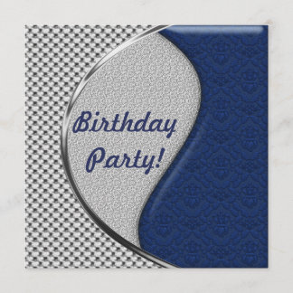 Einladungen zu Blue und Silver Birthday Party