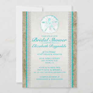 Einladungen zu Burlap Sand Dollar Bridal Shower
