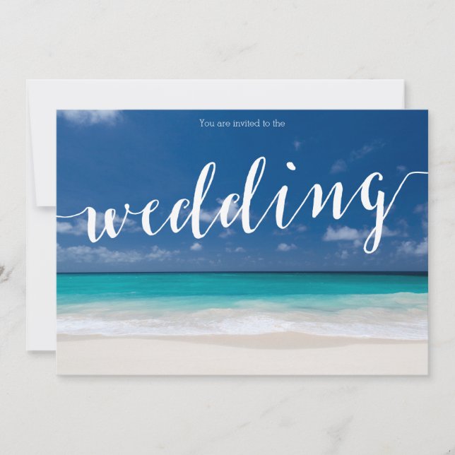 Einladungen zu Calligraphy Beach Hochzeiten (Vorderseite)