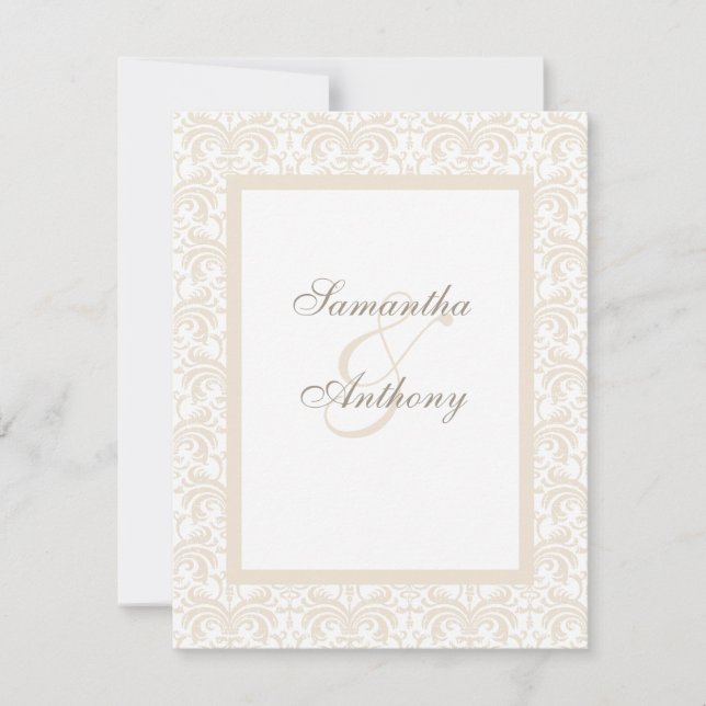 Einladungen zu Champagner und White Wedding (Vorderseite)
