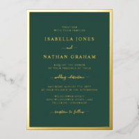 Einladungen zu einer Green Gold Foil Hochzeit
