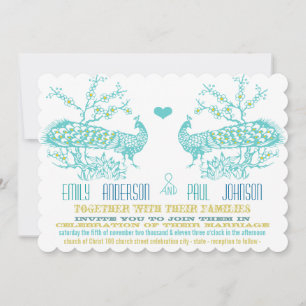 Einladungen zu einer Hochzeit in Aqua & Mustard Ye