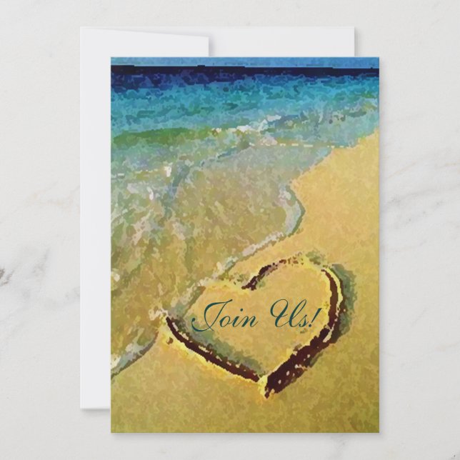 Einladungen zu einer salzhaltigen Herzhochzeit (Vorderseite)