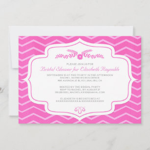Einladungen zu Fuchsia Zickzack Bridal