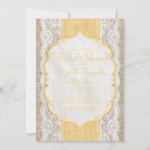 Einladungen zu Gold Linen Burlap & Lace Bridal Dus
