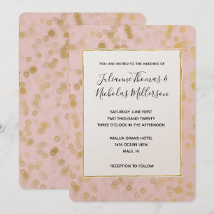Einladungen zu Goldblush Pink Confetti Wedding