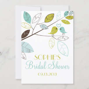 Einladungen zu Green und Blue Lovebirds Bridal Dus