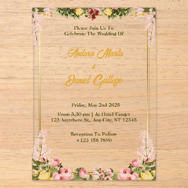 Einladungen zu grünen und goldbläsernen Hochzeiten