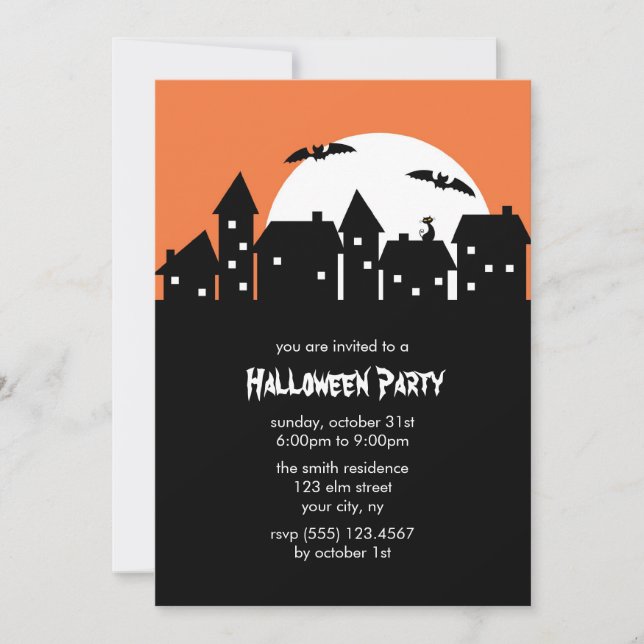 Einladungen zu Halloween-Party (Vorderseite)