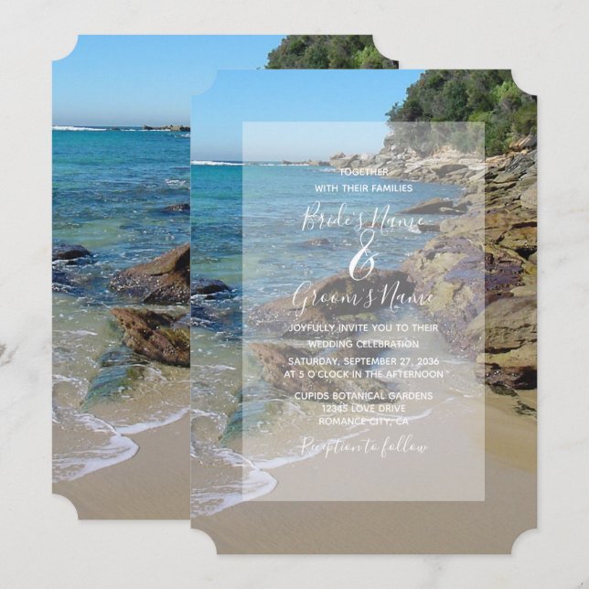 Einladungen zu Hochzeiten am Rocky Beach (Vorne/Hinten)