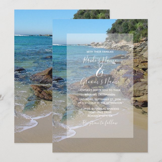 Einladungen zu Hochzeiten am Rocky Beach (Vorne/Hinten)