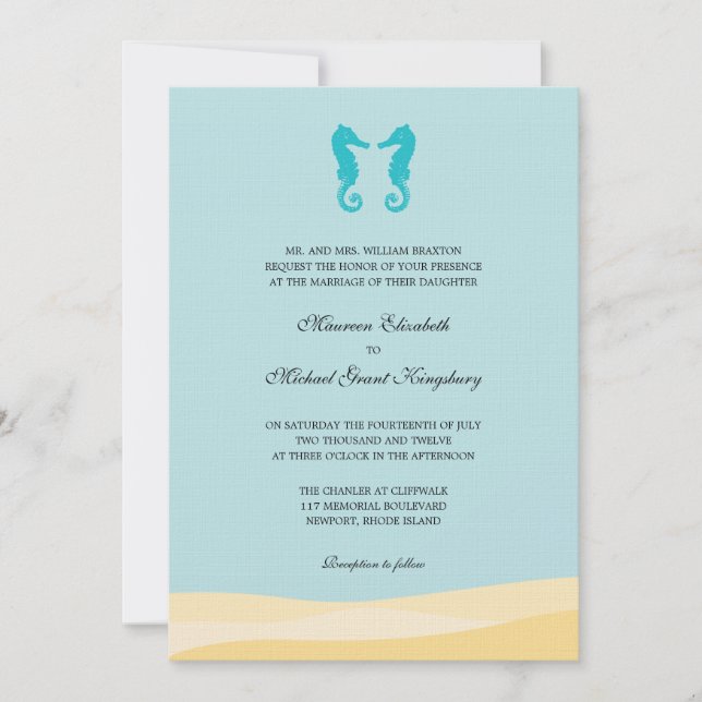Einladungen zu Hochzeiten im Doppelten Seepferd (Vorderseite)